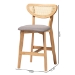 Baxton Studio Dannell Mid-Century Modern Grey Fabric and Natural Oak Finished Wood 2-Piece Counter Stool Set - BSOCS003P-Natural Oak/Light Grey-PC-2PK