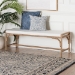 bali & pari Nasim Modern Bohemian Natural Jute and Metal Accent Bench - BSOF232-FT2-Seagrass-Bench