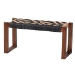 bali & pari Prunella Modern Bohemian Two-Tone Navy Blue and Natural Brown Jute and Acacia Wood Accent Bench - BSOF232-FT23-Navy Blue/Brown Diamond Pattern-Bench