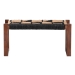 bali & pari Jerilyn Modern Bohemian Two-Tone Navy Blue and Natura Brown Jute and Acacia Wood Accent Bench - BSOF232-FT23-Navy Blue/Brown Triangle Pattern-Bench