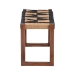 bali & pari Jerilyn Modern Bohemian Two-Tone Navy Blue and Natura Brown Jute and Acacia Wood Accent Bench - BSOF232-FT23-Navy Blue/Brown Triangle Pattern-Bench