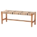 bali & pari Prita Bohemian Paper Loom and Natural Mahogany Wood Dining Bench - BSOBNCH-1-Wood/Brown-Bench