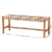bali & pari Prita Bohemian Paper Loom and Natural Mahogany Wood Dining Bench - BSOBNCH-1-Wood/Brown-Bench