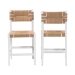 bali & pari Talli Bohemian Paper Loom and White Mahogany Wood 2-Piece Counter Stool Set - BSOCCP-02-Wood/White-CS