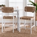 bali & pari Talli Bohemian Paper Loom and White Mahogany Wood 2-Piece Counter Stool Set - BSOCCP-02-Wood/White-CS