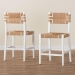 bali & pari Talli Bohemian Paper Loom and White Mahogany Wood 2-Piece Counter Stool Set - BSOCCP-02-Wood/White-CS