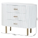bali & pari Beyla Mid-Century White Fluted Wood and Gold Metal 3-Drawer Dresser - BSOSVN-1240-White/Gold-Dubai-3DW-Dresser