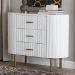bali & pari Beyla Mid-Century White Fluted Wood and Gold Metal 3-Drawer Dresser - BSOSVN-1240-White/Gold-Dubai-3DW-Dresser
