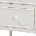 Baxton Studio Malinda Classic White Wood 2-Drawer End Table with Spindle Legs - BSOJY24A172-Off White/Wooden-End Table
