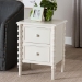 Baxton Studio Malinda Classic White Wood 2-Drawer End Table with Spindle Legs - BSOJY24A172-Off White/Wooden-End Table