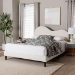 Baxton Studio Dalton Boucle Upholstered Platform Bed - Soft Fabric Queen Size Bed Frame with Headboard, Minimalist Design, Cream - BSOBBT61318-Cream Boucle-Queen