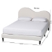 Baxton Studio Dalton Boucle Upholstered Platform Bed - Soft Fabric Queen Size Bed Frame with Headboard, Minimalist Design, Cream - BSOBBT61318-Cream Boucle-Queen