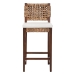 bali & pari Alise Handwoven Seagrass Bar Stool with Mahogany Wood Frame - Bar -Height Chair with Woven Back and Seat for Kitchen Island or Home Bar, Earthy Brown - BSOAlise-Mahogany-Brown-Cushion-BS