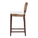 bali & pari Alise Handwoven Seagrass Bar Stool with Mahogany Wood Frame - Bar -Height Chair with Woven Back and Seat for Kitchen Island or Home Bar, Earthy Brown - BSOAlise-Mahogany-Brown-Cushion-BS