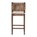 bali & pari Alise Handwoven Seagrass Bar Stool with Mahogany Wood Frame - Bar -Height Chair with Woven Back and Seat for Kitchen Island or Home Bar, Earthy Brown - BSOAlise-Mahogany-Brown-Cushion-BS