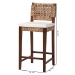 bali & pari Alise Handwoven Seagrass Bar Stool with Mahogany Wood Frame - Bar -Height Chair with Woven Back and Seat for Kitchen Island or Home Bar, Earthy Brown - BSOAlise-Mahogany-Brown-Cushion-BS