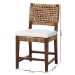 bali & pari Alise Handwoven Seagrass Dining Chair with Mahogany Wood Frame - Woven Back and Seat Chair for Dining Room or Kitchen, Earthy Brown - BSOAlise-Mahogany-Brown-Cushion-DC