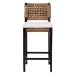 bali & pari Alise Handwoven Seagrass Bar Stool with Mahogany Wood Frame - Bar-Height Chair with Woven Back and Seat for Kitchen Island or Home Bar, Dark Brown - BSOAlise-Mahogany-Cushion-BS