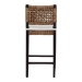 bali & pari Alise Handwoven Seagrass Bar Stool with Mahogany Wood Frame - Bar-Height Chair with Woven Back and Seat for Kitchen Island or Home Bar, Dark Brown - BSOAlise-Mahogany-Cushion-BS