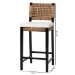 bali & pari Alise Handwoven Seagrass Bar Stool with Mahogany Wood Frame - Bar-Height Chair with Woven Back and Seat for Kitchen Island or Home Bar, Dark Brown - BSOAlise-Mahogany-Cushion-BS
