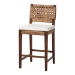 bali & pari Alise Handwoven Seagrass Counter Stool with Mahogany Wood Frame - Counter-Height Chair with Woven Back and Seat for Kitchen Island or Home Bar, Earthy Brown - BSOAlise-Mahogany-Brown-Cushion-CS