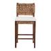 bali & pari Alise Handwoven Seagrass Counter Stool with Mahogany Wood Frame - Counter-Height Chair with Woven Back and Seat for Kitchen Island or Home Bar, Earthy Brown - BSOAlise-Mahogany-Brown-Cushion-CS