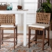 bali & pari Alise Handwoven Seagrass Counter Stool with Mahogany Wood Frame - Counter-Height Chair with Woven Back and Seat for Kitchen Island or Home Bar, Earthy Brown - BSOAlise-Mahogany-Brown-Cushion-CS
