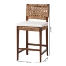 bali & pari Alise Handwoven Seagrass Counter Stool with Mahogany Wood Frame - Counter-Height Chair with Woven Back and Seat for Kitchen Island or Home Bar, Earthy Brown - BSOAlise-Mahogany-Brown-Cushion-CS