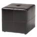 Baxton Studio Nox Dark Brown Bonded Leather Cube Ottoman - BSOST-19-Dark Brown