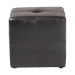 Baxton Studio Nox Dark Brown Bonded Leather Cube Ottoman - BSOST-19-Dark Brown