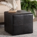 Baxton Studio Nox Dark Brown Bonded Leather Cube Ottoman - BSOST-19-Dark Brown