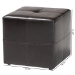 Baxton Studio Nox Dark Brown Bonded Leather Cube Ottoman - BSOST-19-Dark Brown