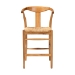 bali & pari Fika Counter Stool with Woven Seagrass Seat - Handwoven Wicker Stool with Arms and Wishbone Backrest, Boho Coastal Seating for Kitchen Island or Dining Counter - BSOFika-Natural Wood/Abaca White Weaving-CS