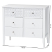 Baxton Studio Lara Dresser - 6-Drawer Bedroom Storage Chest with Laser-Cut Geometric Overlay for Clothing and Organization, White - BSOLara-White Solid-Dresser