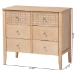 Baxton Studio Lara Dresser - 6-Drawer Bedroom Storage Chest with Laser-Cut Geometric Overlay for Clothing and Organization, Oak Brown - BSOLara-Natural Wood-Dresser