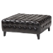 Baxton Studio Pemberly Dark Brown Bonded Leather Square Ottoman - BSOTA1235-Dark Brown