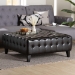 Baxton Studio Pemberly Dark Brown Bonded Leather Square Ottoman - BSOTA1235-Dark Brown