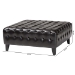 Baxton Studio Pemberly Dark Brown Bonded Leather Square Ottoman - BSOTA1235-Dark Brown