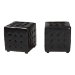 Baxton Studio Siskal Black Modern Cube Ottoman (Set of 2) - BSOBH-5589-BLACK-OTTO
