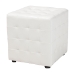 Baxton Studio Siskal White Modern Cube Ottoman (Set of 2) - BSOBH-5589-WHITE-OTTO