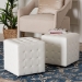 Baxton Studio Siskal White Modern Cube Ottoman (Set of 2) - BSOBH-5589-WHITE-OTTO