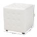Baxton Studio Siskal White Modern Cube Ottoman (Set of 2) - BSOBH-5589-WHITE-OTTO