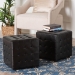 Baxton Studio Siskal Dark Brown Modern Cube Ottoman  (Set of 2) - BSOBH-5589-DARK BROWN-OTTO