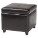 Baxton Studio Full Leather Storage Cube Ottoman - BSO0380-001-dark brown