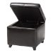 Baxton Studio Full Leather Storage Cube Ottoman - BSO0380-001-dark brown
