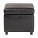 Baxton Studio Full Leather Storage Cube Ottoman - BSO0380-001-dark brown