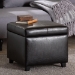 Baxton Studio Full Leather Storage Cube Ottoman - BSO0380-001-dark brown