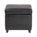 Baxton Studio Black Full Leather Storage Cube Ottoman - BSO0380-023-black