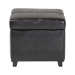 Baxton Studio Black Full Leather Storage Cube Ottoman - BSO0380-023-black