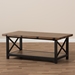 Baxton Studio Herzen Rustic Industrial Style Antique Black Textured Finished Metal Distressed Wood Occasional Cocktail Coffee Table - BSOCA-1117-CT (YLX-2680CT)